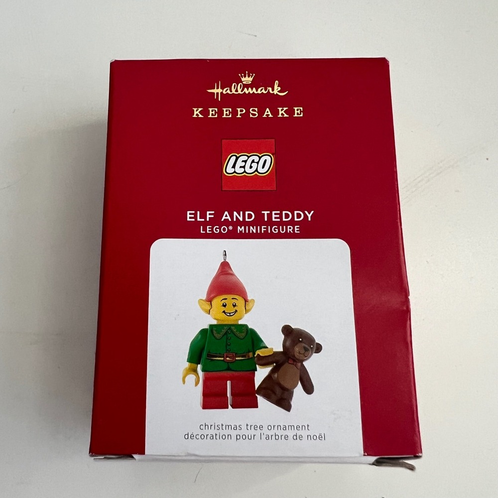Hallmark Keepsake 2021 LEGO Elf and Teddy Minifigure Christmas Ornament QXI7225